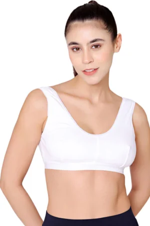 Sports Bra-1607S Non-Padded  White